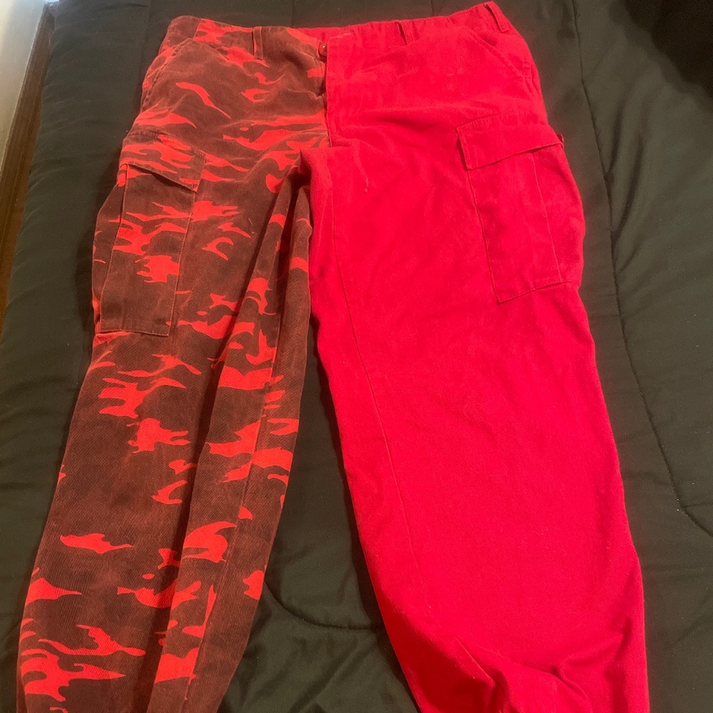 Two toned red camo pants